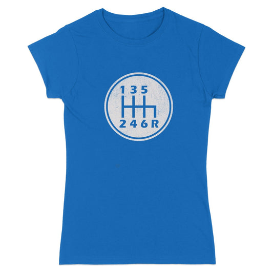Blue Shirt with Gear Shift Design for Car Enthusiasts Shirt