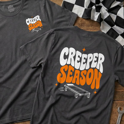 Dark grey t-shirts featuring "CREEPER SEASON" text and a creeper graphic.