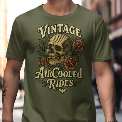 Vintage AirCooled Rides Skull Floral T-Shirt product type