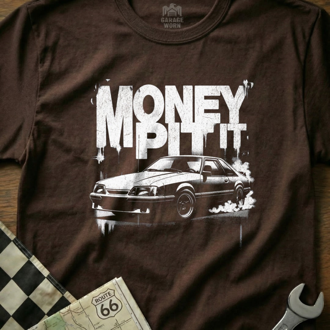 'Money Pit It Car Graphic T-Shirt for Auto Enthusiasts'