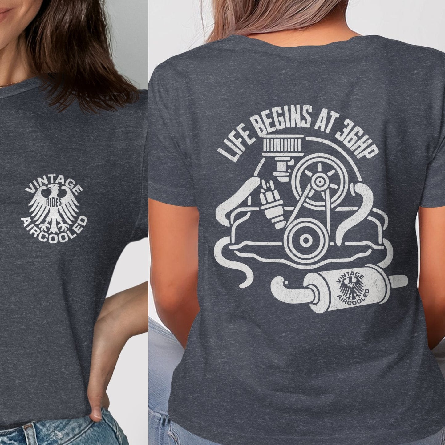 Life Begins At 36HP Vintage Aircooled T-Shirt product type