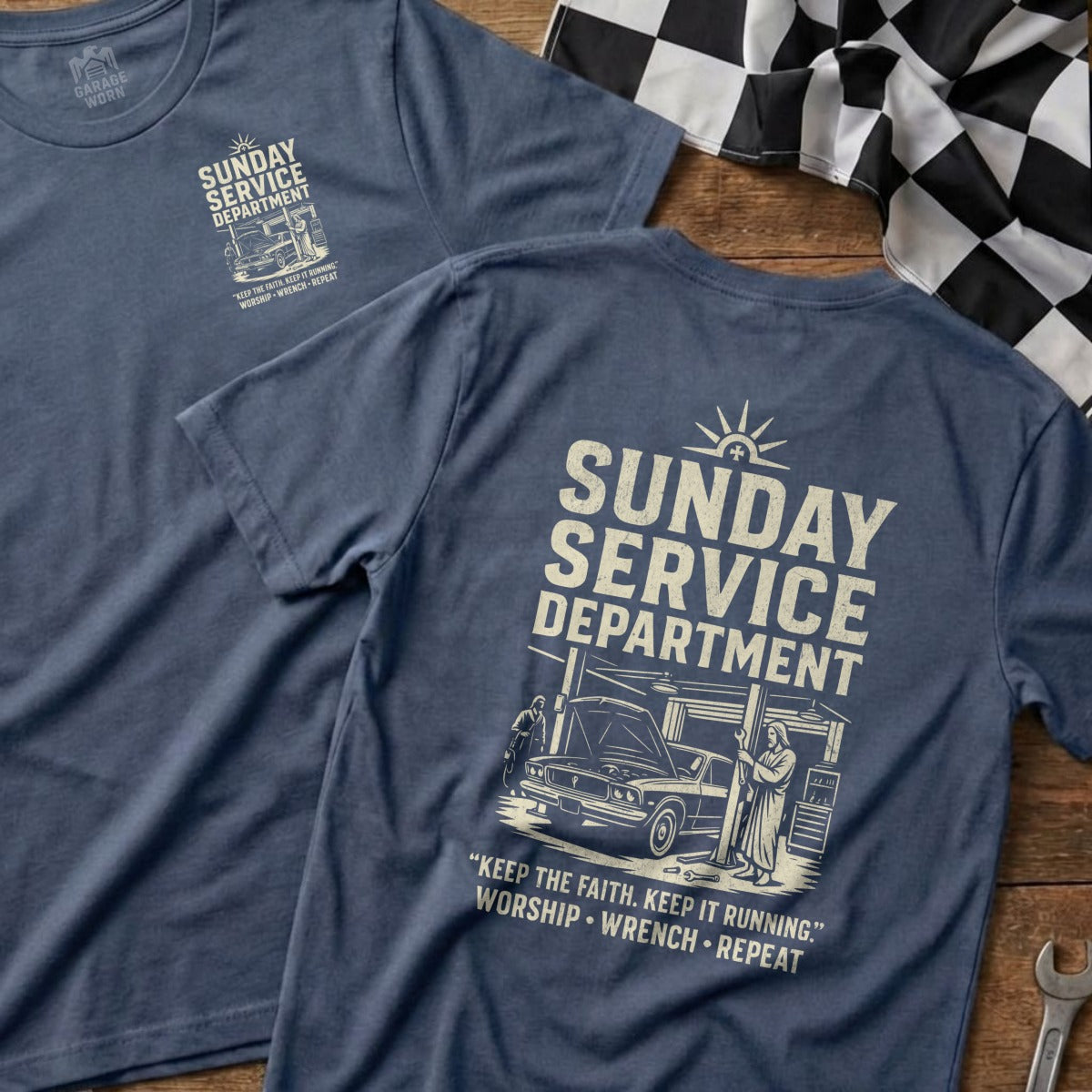 SUNDAY SERVICE DEPARTMENT WORSHIP WRENCH REPEAT t-shirt product type
