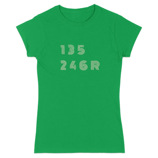 Green T-shirt with Geometric Numbers Stylish Top