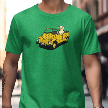 Dog Driving Classic Yellow Car Graphic T-Shirt product type