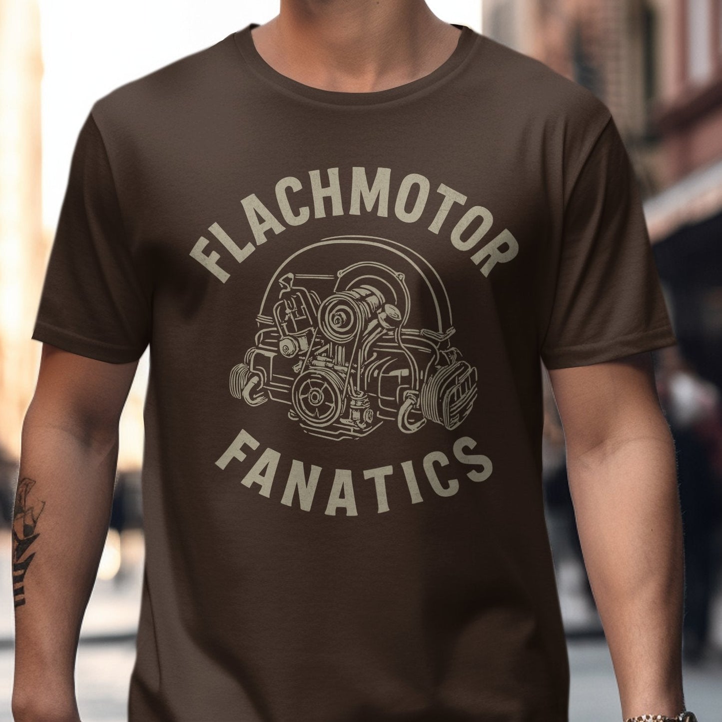 Flachmotor Fanatics Graphic Design T-Shirt product