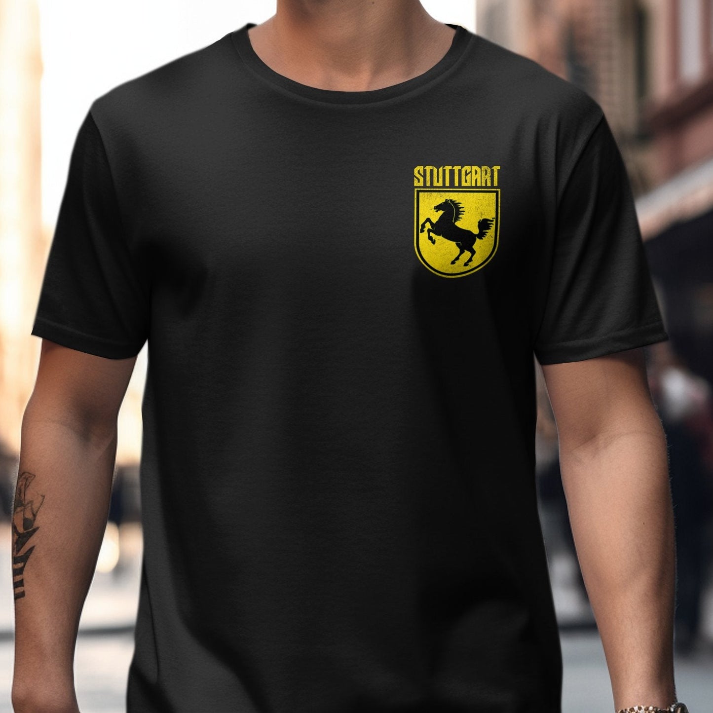 Stuttgart Logo Emblem Design Black Casual T-shirt product