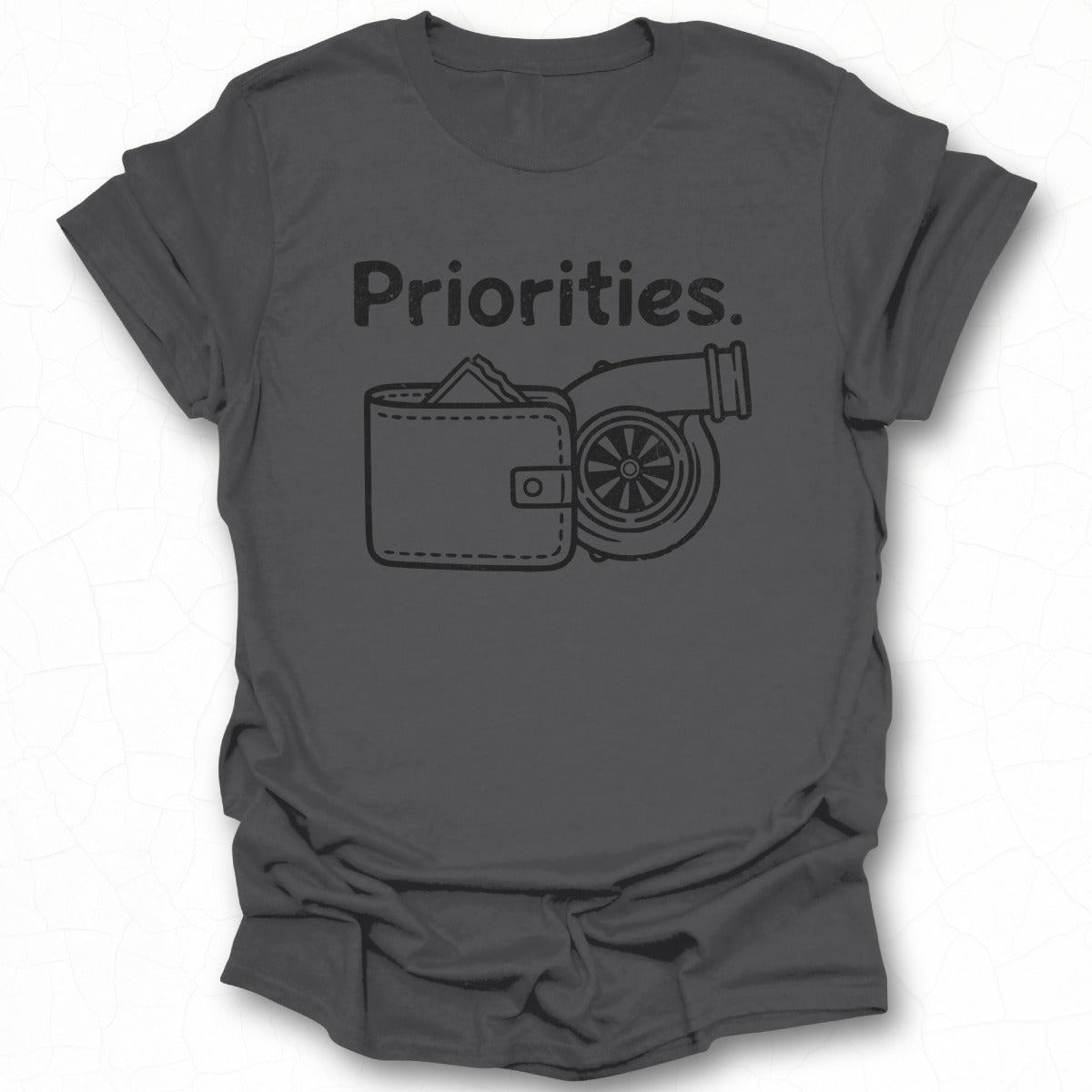 Priorities T-shirt with Wallet and Turbo Graphic