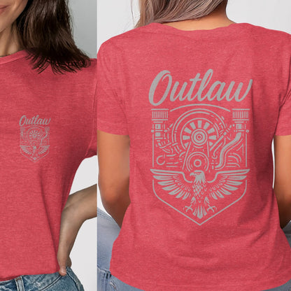 Outlaw Graphic Tee with Engine and Eagle Design product type