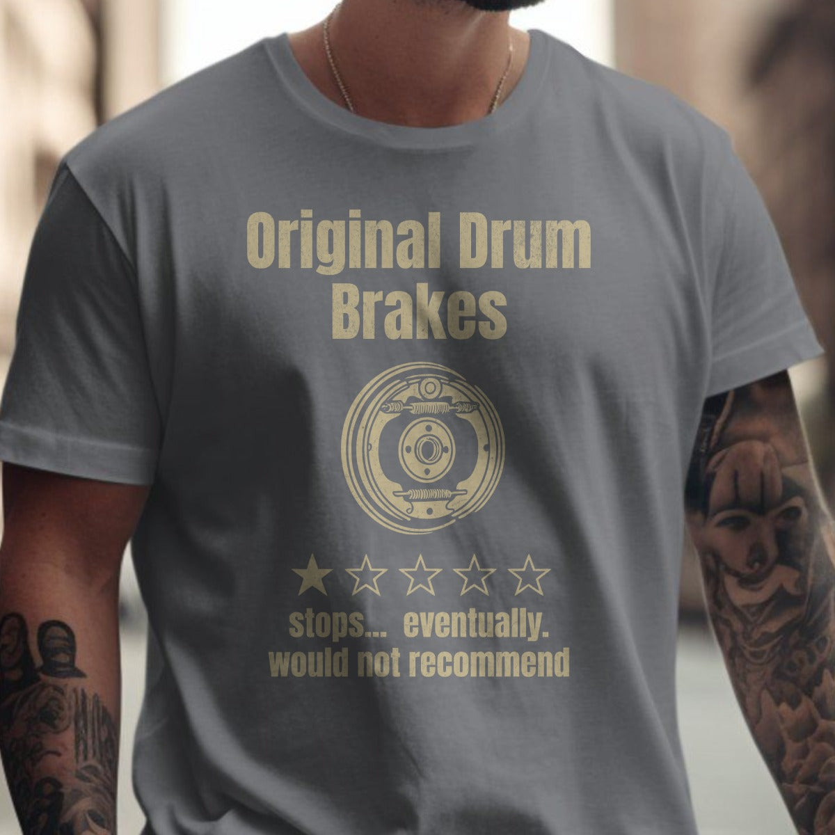 Original Drum Brakes Stops Eventually T-Shirt product