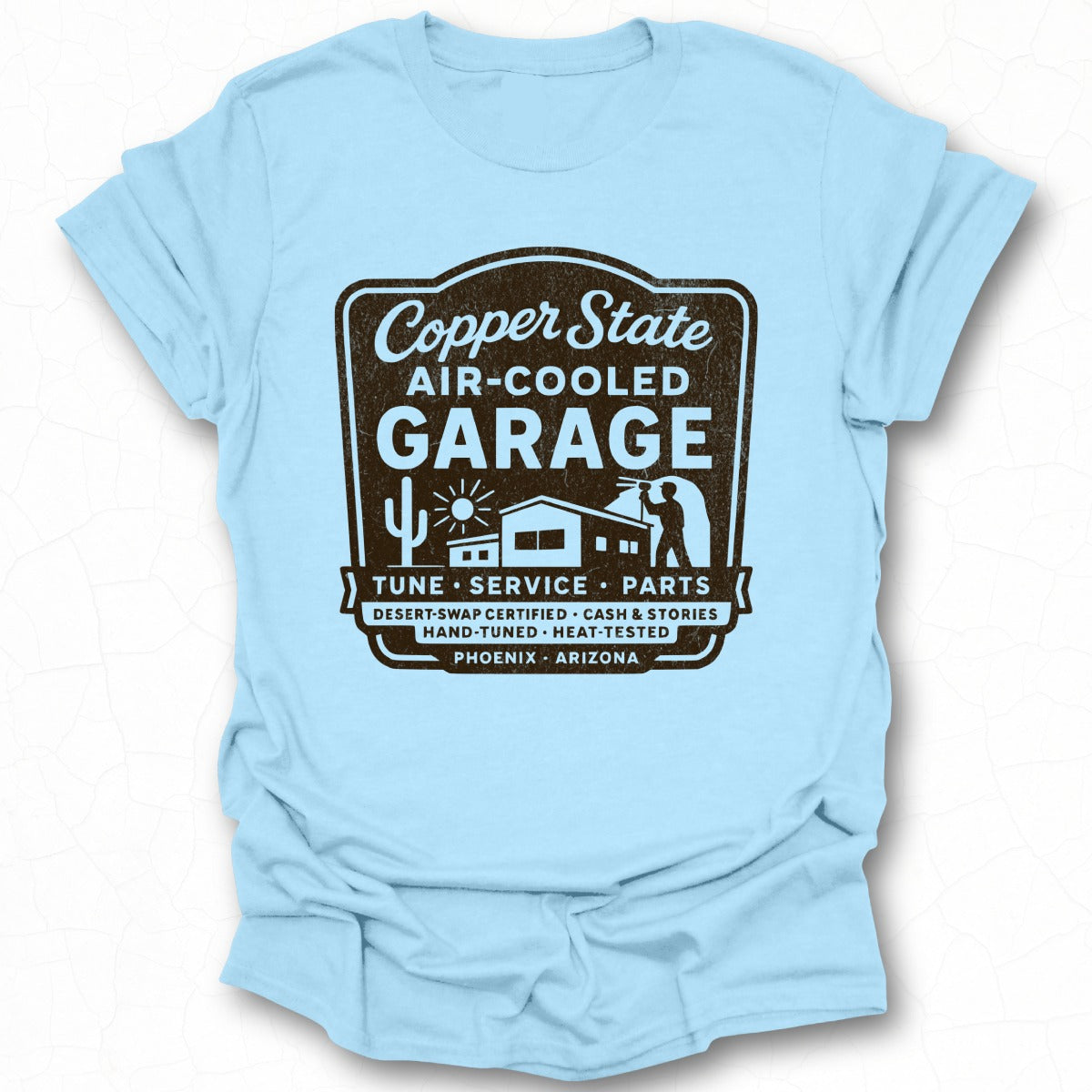 Copper State Air-Cooled Garage Tune Service Parts T-Shirt