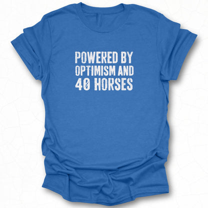 Powered by Optimism and 40 Horses T-Shirt