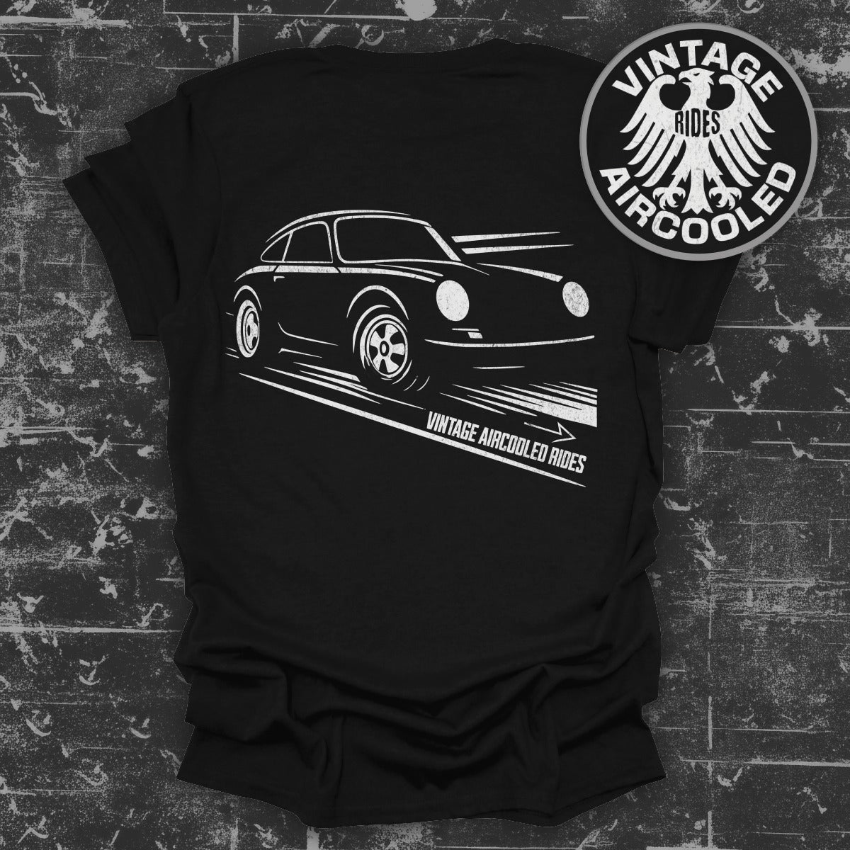 Vintage Aircooled Rides Graphic Black T-Shirt product type