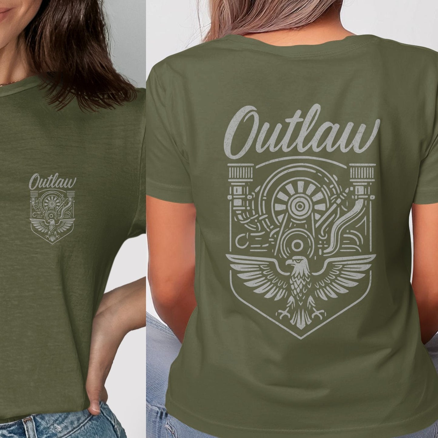 Outlaw Graphic Eagle Design T-Shirt stylish product type