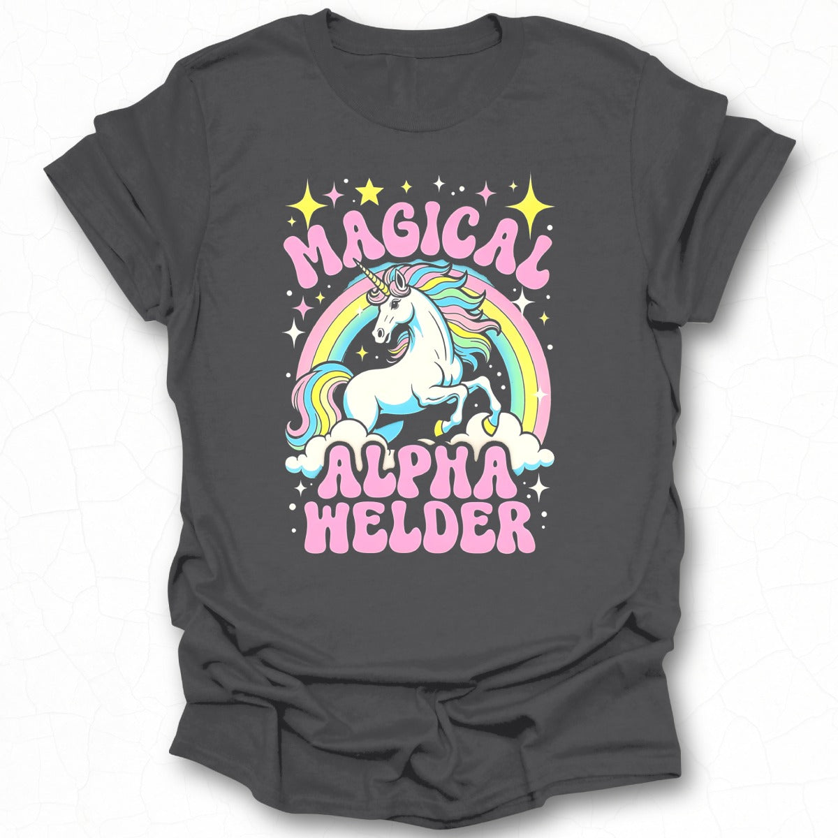 Magical Alpha Welder Unicorn Rainbow T-Shirt