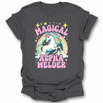 Magical Alpha Welder Unicorn Rainbow T-Shirt