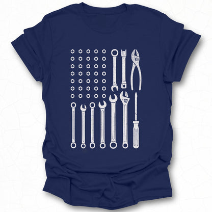 Vintage Tools Design T-Shirt for Handyman Enthusiasts