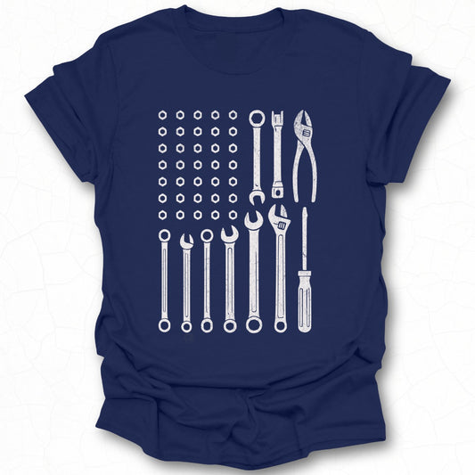 Vintage Tools Design T-Shirt for Handyman Enthusiasts