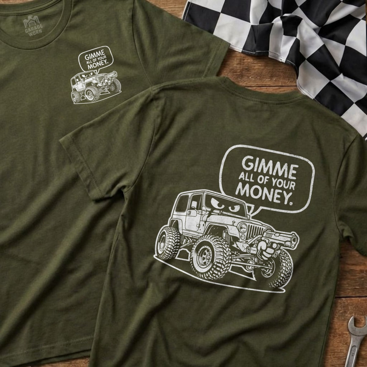 Gimme All Of Your Money Jeep Graphic T-shirt