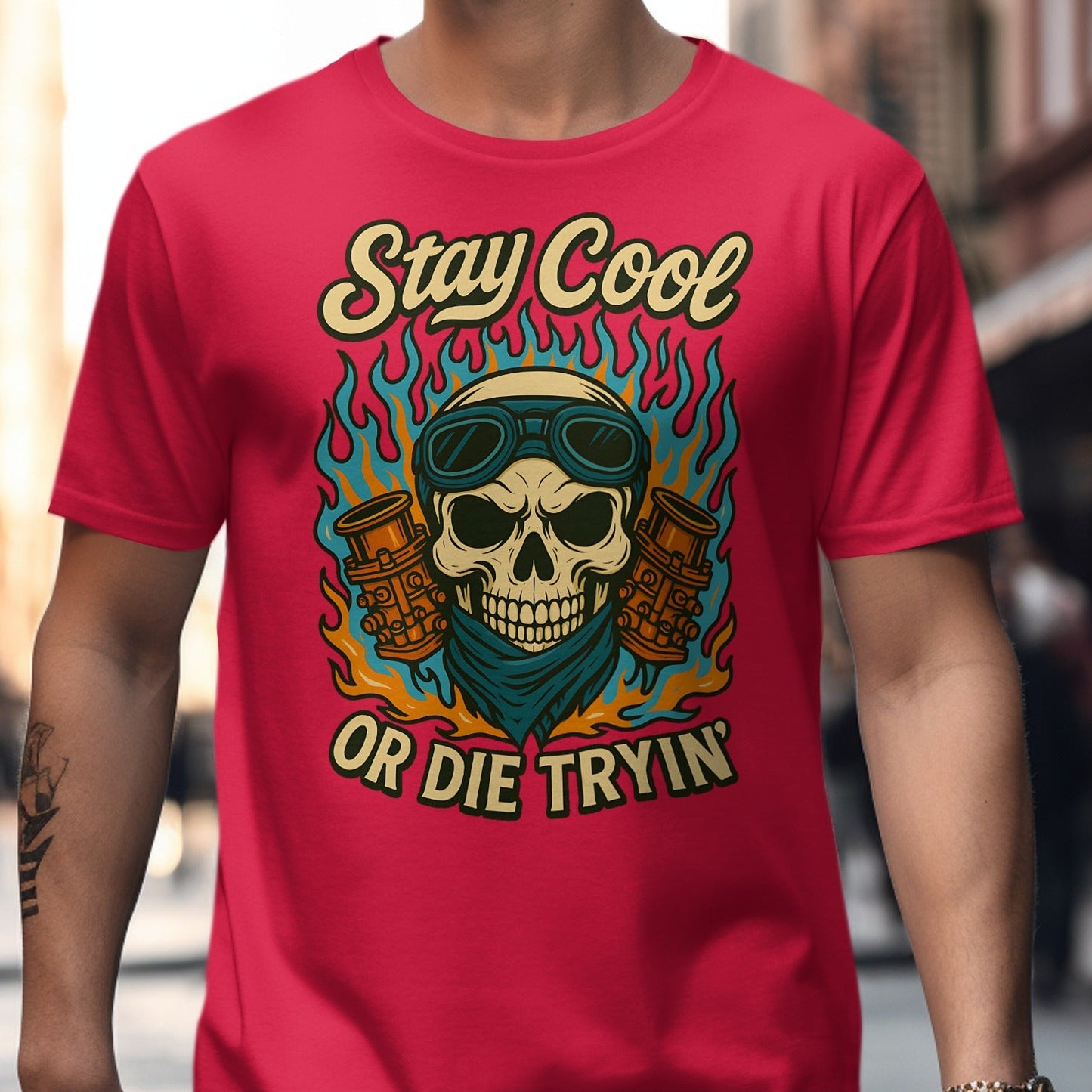 Stay Cool Or Die Tryin Skull Graphic T-Shirt product