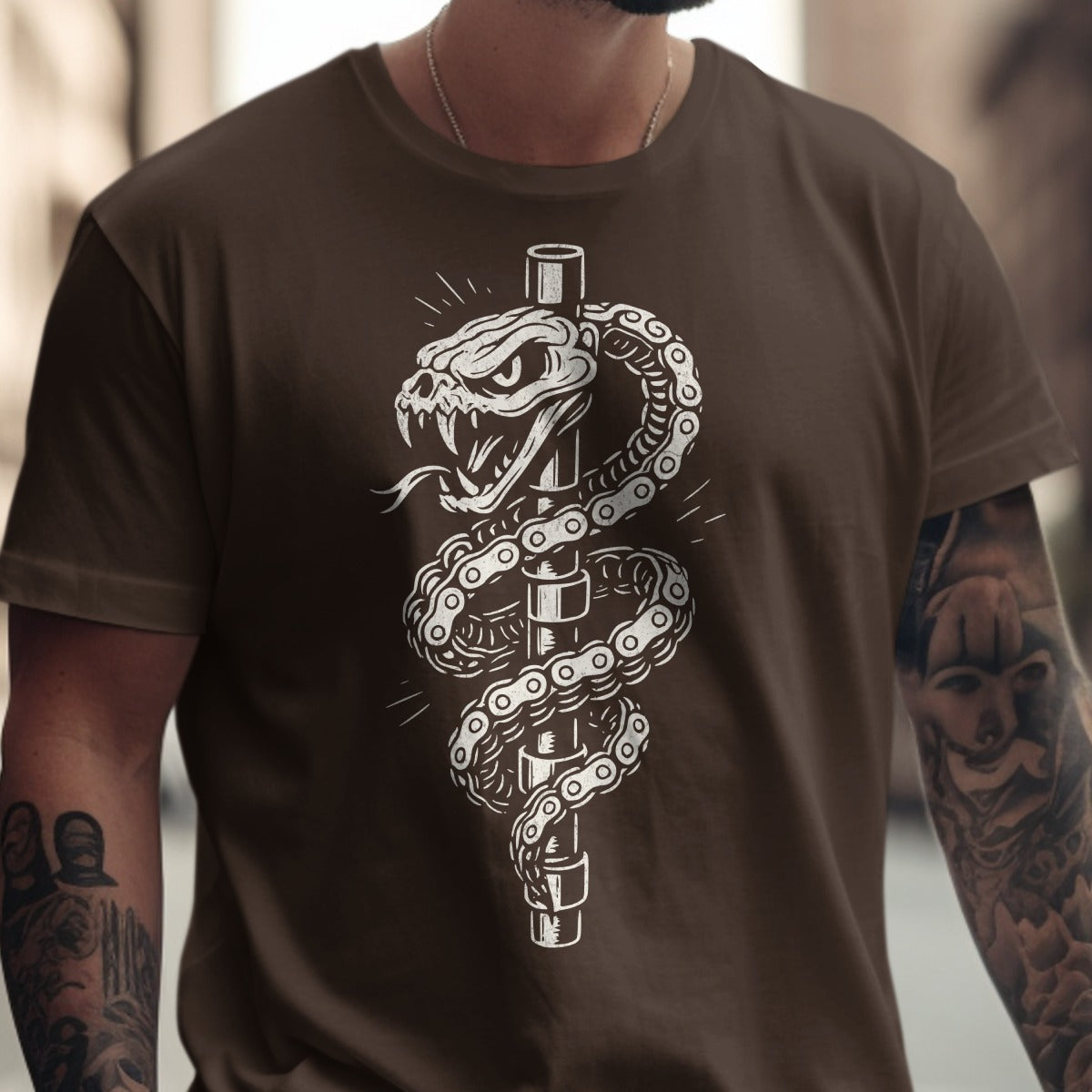 Fierce Snake and Chain Graphic Design T-shirt product