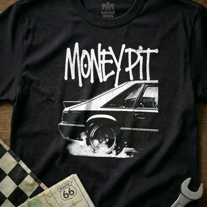 Money Pit Car Graphic Black Shirt for Car Enthusiasts