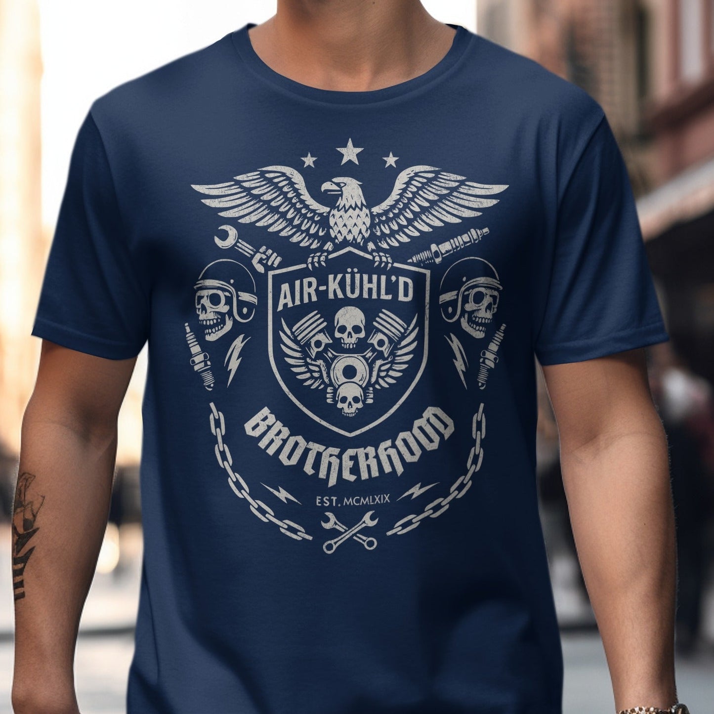 Air-Kuhld Brotherhood Eagle Skull Graphic Tee product type