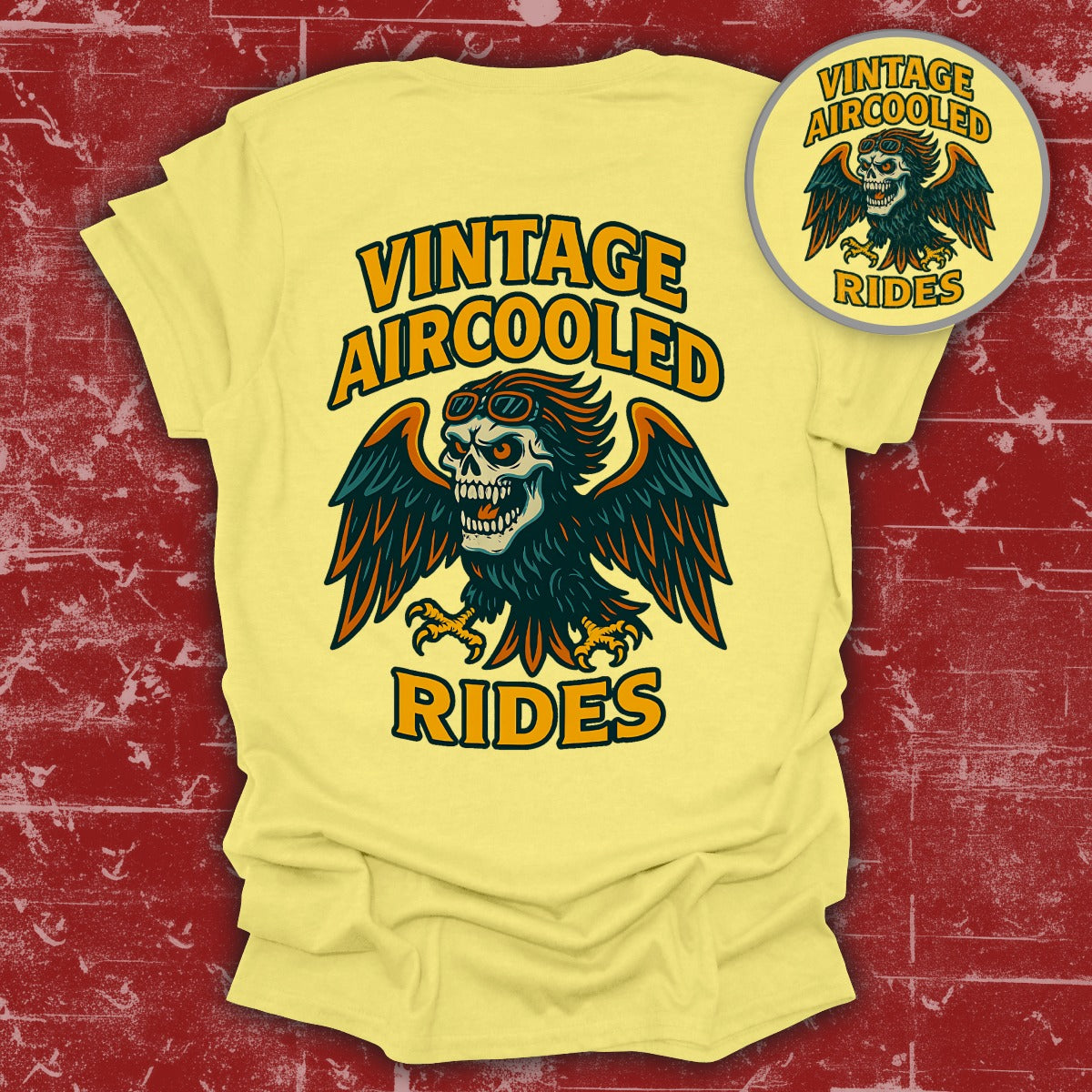 Vintage Aircooled Rides Skull Graphic T-shirt product