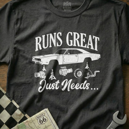 Runs Great Just Needs Car Parts Graphic T-shirt
