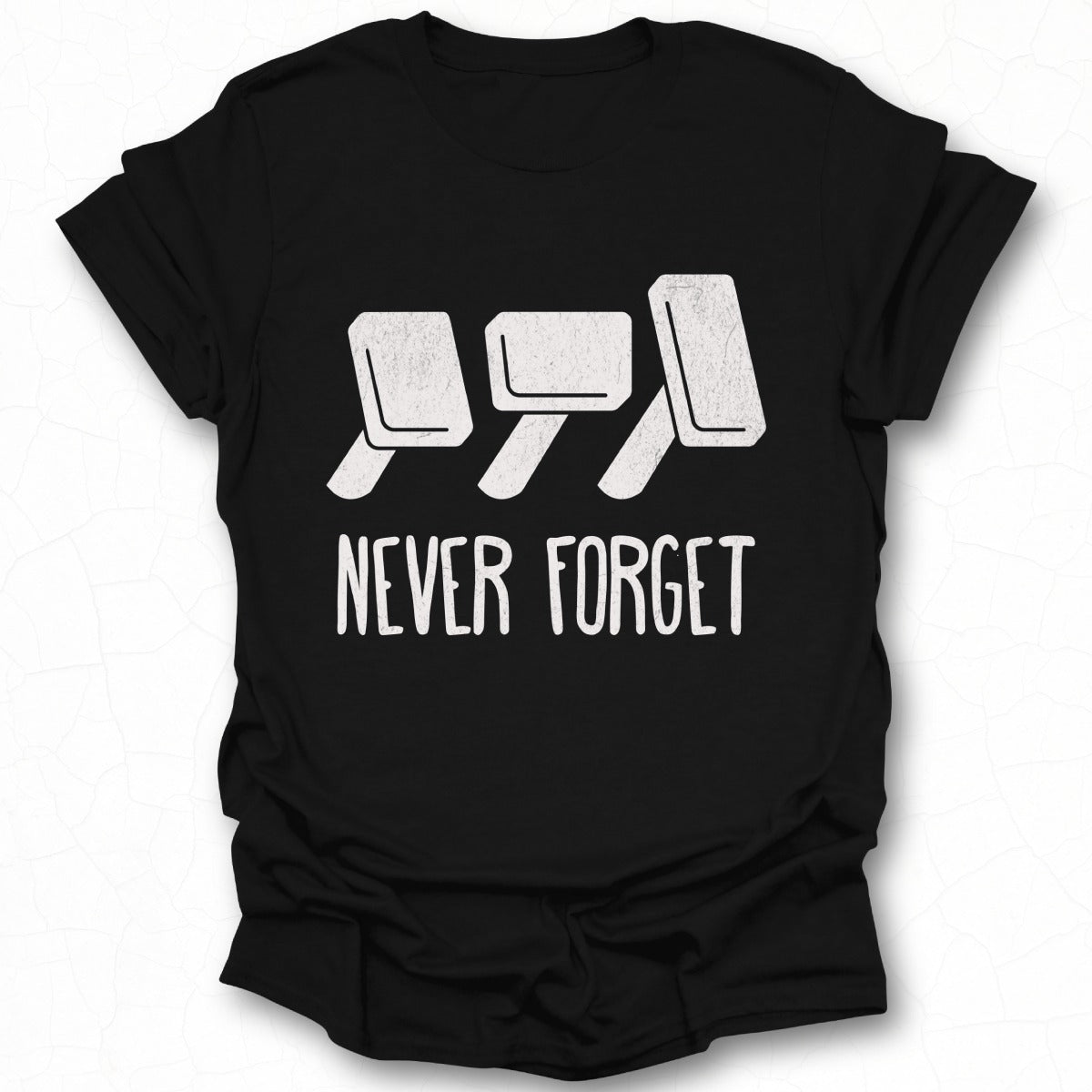 Retro Floppy Disk Never Forget Graphic Tee Shirt