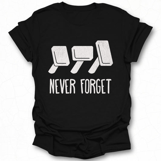 Retro Floppy Disk Never Forget Graphic Tee Shirt