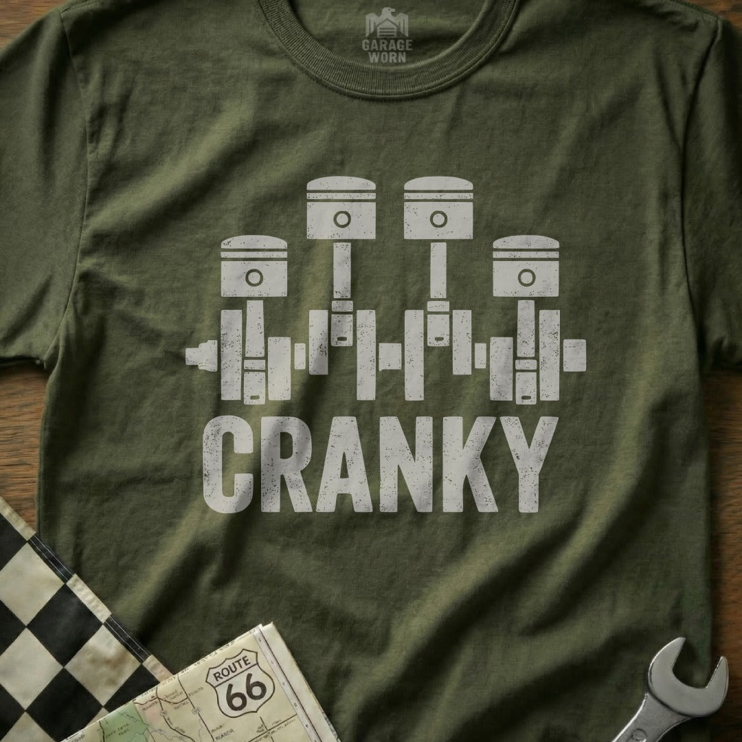 Cranky Engine Graphic T-Shirt for Auto Enthusiasts