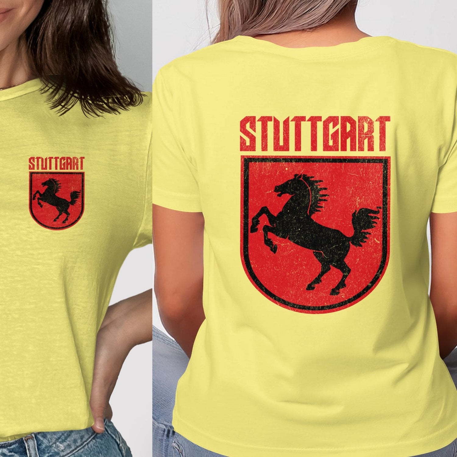 Stuttgart Horse Emblem Yellow Short Sleeve Shirt product