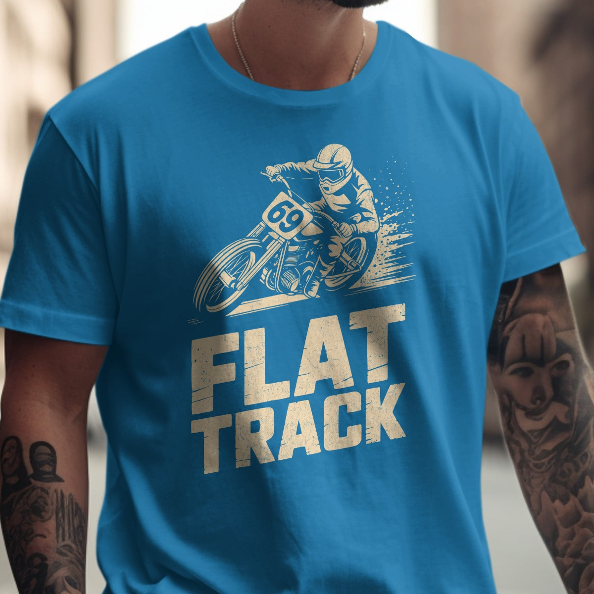 Flat Track Racing Biker Graphic Tee product