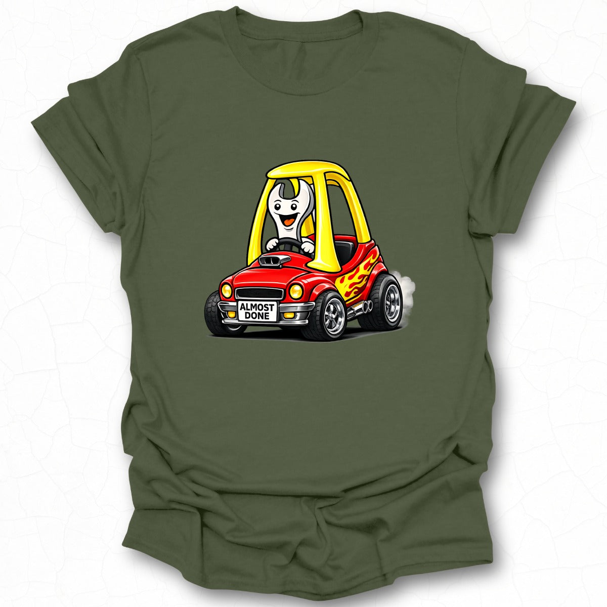Cartoon Character Driving Toy Car Almost Done Shirt