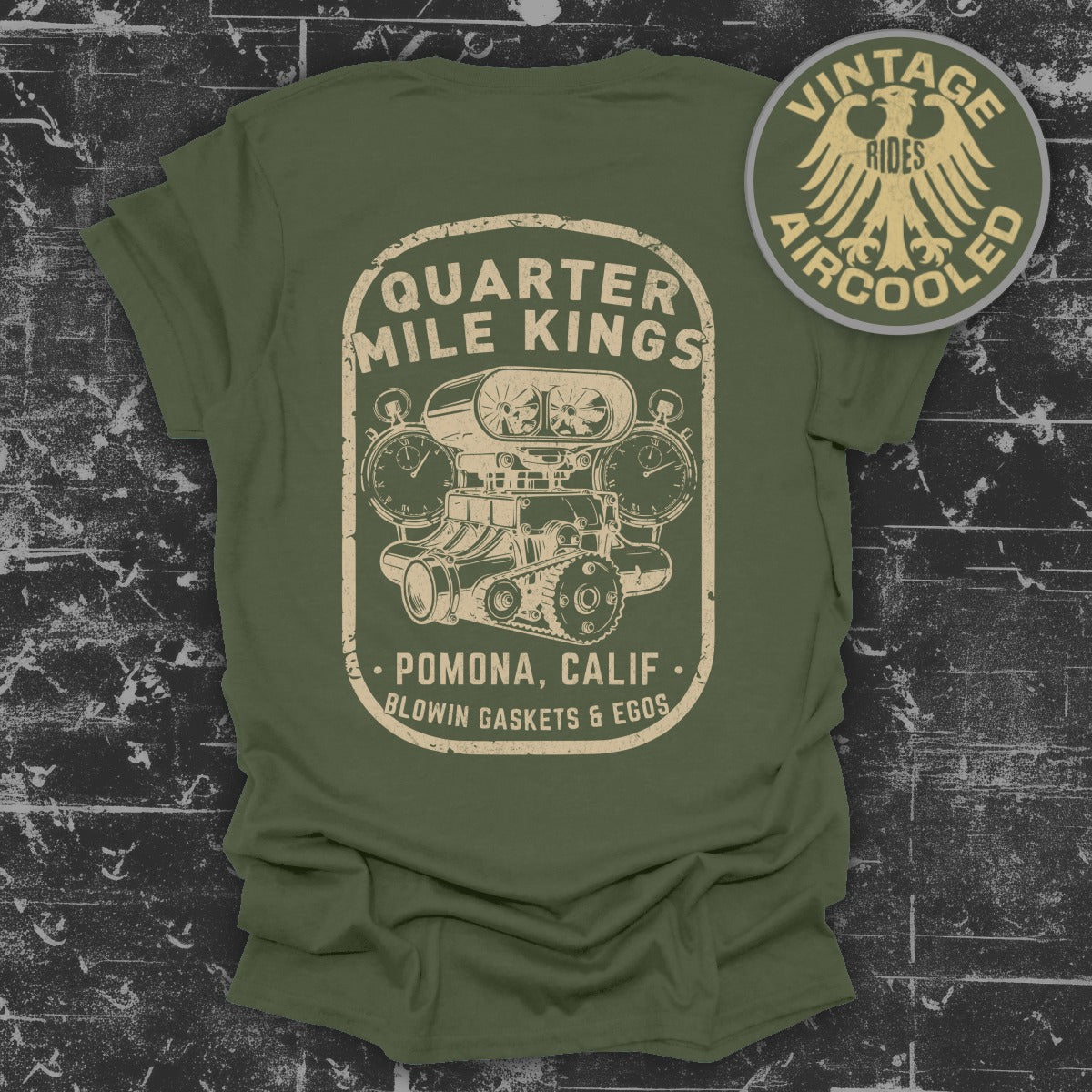 Quarter Mile Kings Vintage Aircooled T-Shirt