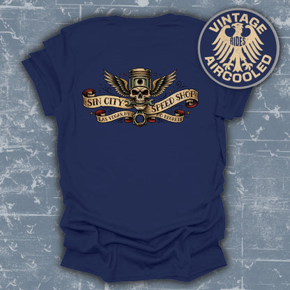 Sin City Speed Shop Sin City Rides Graphic T-shirt