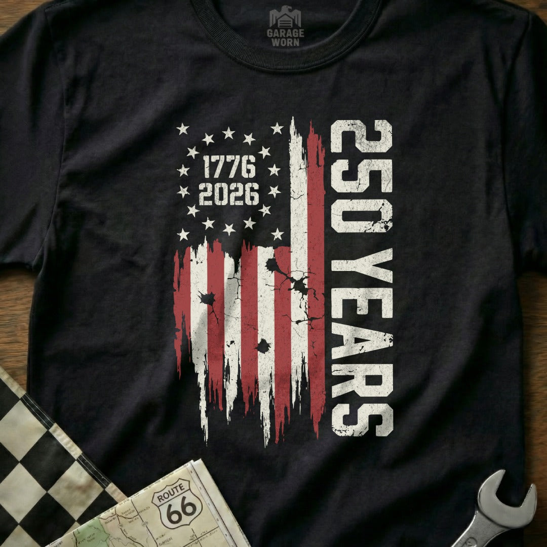 1776 2026 250 YEARS Distressed American Flag product type