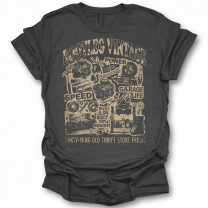 Bootleg Vintage Speed Power Garage Life T-Shirt