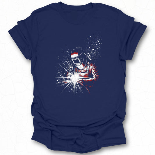 Welder at Work Splatter Art Graphic T-Shirt