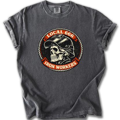 Local 666 Iron Workers Skull Graphic T-Shirt