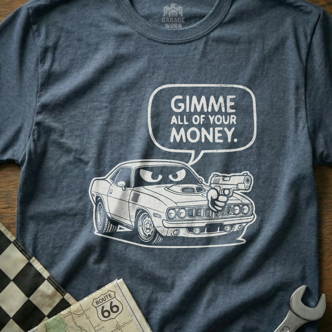 Gimme All Of Your Money Car Pistol Graphic product type