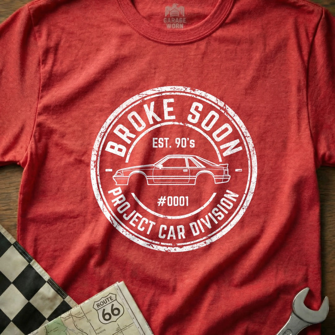 Broke Soon Project Car Division Vintage Car T-Shirt