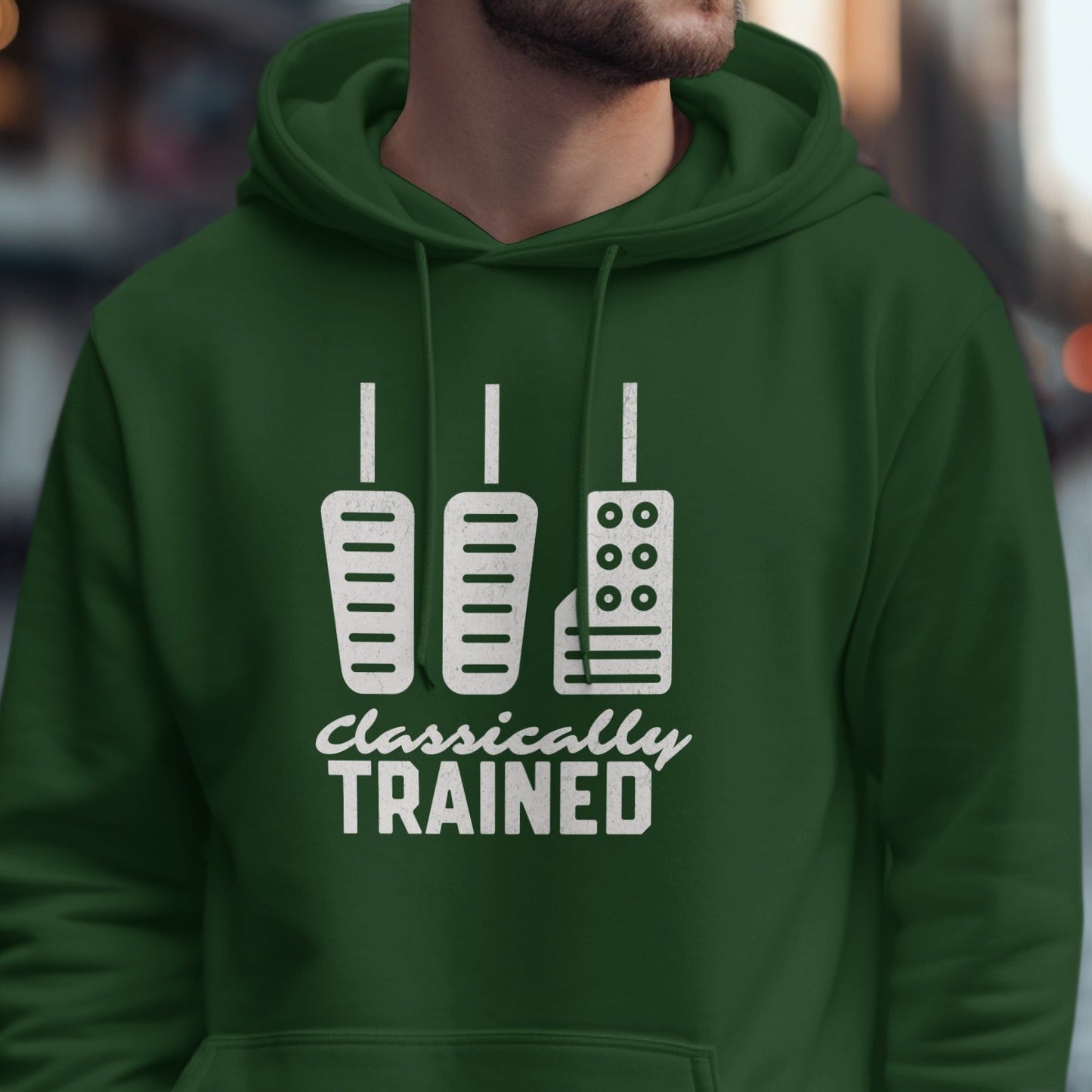 Classically Trained Green Hoodie Graphic Design
