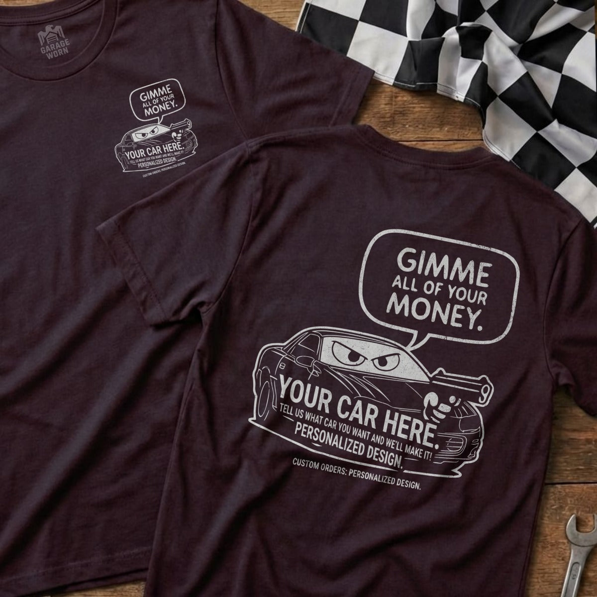 Personalized Car Gimme All Of Your Money Design product type