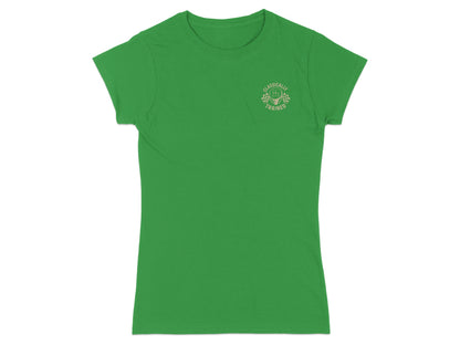 Green t-shirt with "Classically Trained" circular logo on the chest.