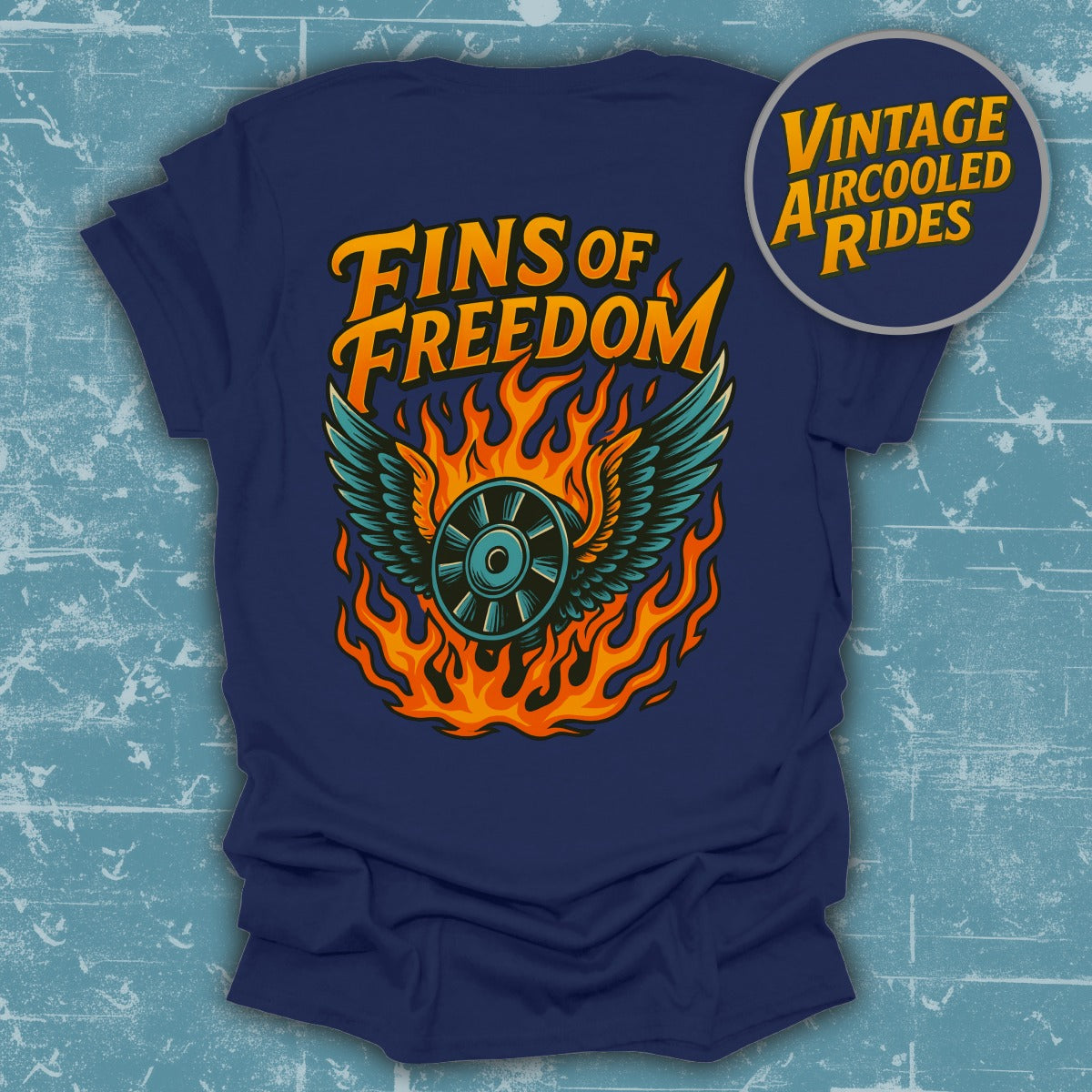 Fins of Freedom Wings and Flames Graphic Shirt product type