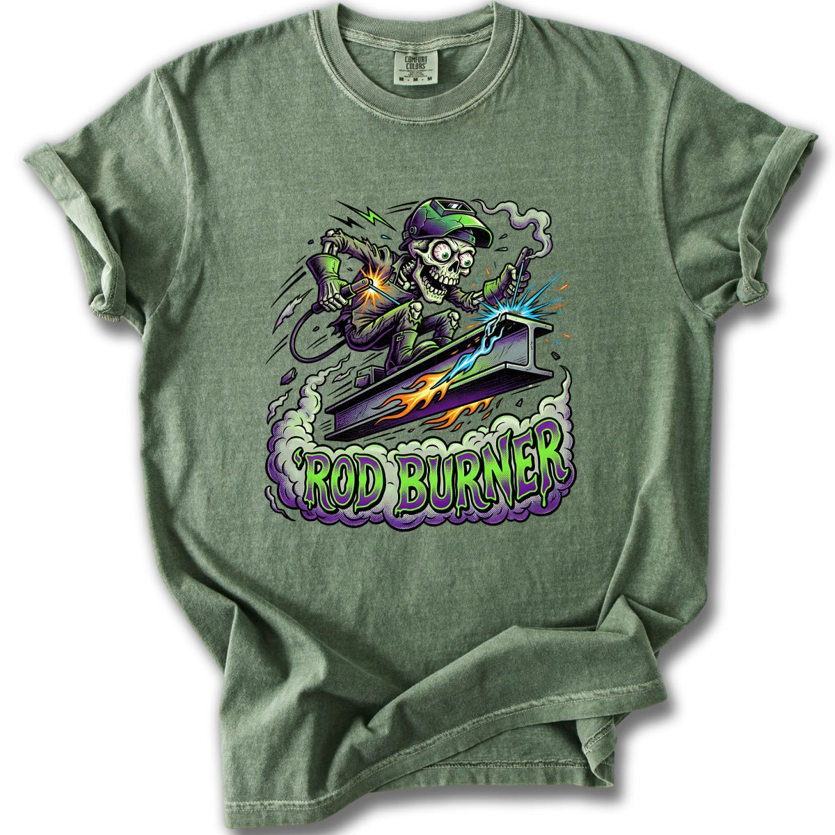 Rod Burner Skeleton Welding Graphic T-Shirt