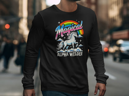 Magical Alpha Welder Unicorn Long Sleeve Shirt