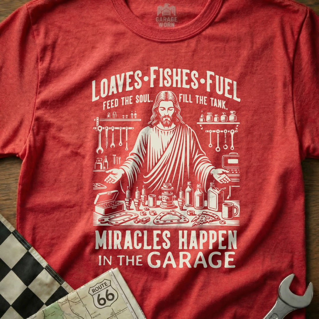 LOAVES FISHES FUEL MIRACLES HAPPEN IN THE GARAGE product type