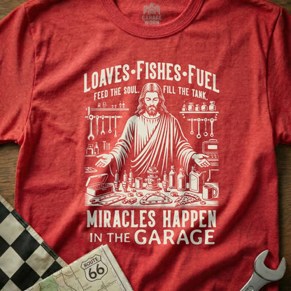 LOAVES FISHES FUEL MIRACLES HAPPEN IN THE GARAGE product type